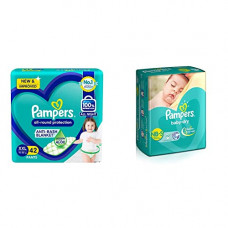 Deals, Discounts & Offers on Baby Care - Pampers All round Protection Pants, Double Extra Large size baby diapers (XXL) 42 Count, Anti Rash diapers, Lotion with Aloe Vera & Pampers Taped Baby Diapers, Small (SM), 22 count