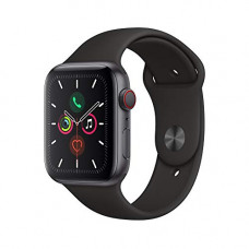 Deals, Discounts & Offers on Mobile Accessories - Apple Watch Series 5 (GPS+Cellular, 44mm) - Space Gray Aluminium Case with Black Sport Band
