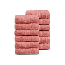 Deals, Discounts & Offers on  - TRIDENT Soft and Plush, 100% Cotton, Highly Absorbent, Super Soft, 12 Piece Face Towel Set, 500 GSM, Coral Haze