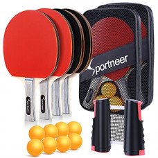 Deals, Discounts & Offers on  - Table Tennis Set Sportneer Red and Black Double-Sided Table Tennis Set for Children Adult Advanced Home Team Indoor Outdoor Play Gift