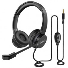 Deals, Discounts & Offers on  - Eksa H12 Wired Over Ear Headphones With Mic Pc Computer, Wired 3.5Mm Connection, In-Line Control For Volume, Noise Cancelling For Iphone Samsung Laptop Pc Business, Clear Chat