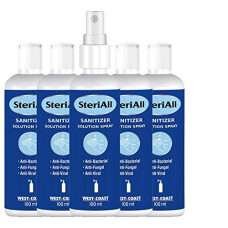 Deals, Discounts & Offers on  - West Coast SteriAll Alcohol Based Hand Sanitizer Solution Spray For Office, home, etc- 100ml (Pack of 1 with 4 Refill Pack)