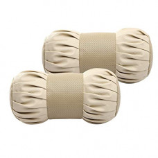 Deals, Discounts & Offers on  - Kingsway Dumbbell Shape Neck Rest Cushion For Mahindra XUV 500 2015 - 2017, Leatherette, Beige, Set of 2 Piece