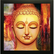 Deals, Discounts & Offers on  - SAF Buddha Painting (12 inch x 12 inch, (Wood, 30 cm x 3 cm x 30 cm, Special Effect Textured)