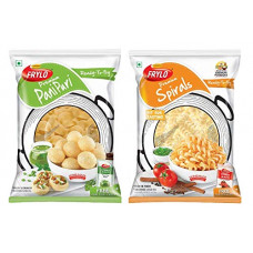 Deals, Discounts & Offers on  - Frylo Premium Dehydred Potato Spiral with Tomato Test Maker 225gm and Premium Multigrain panipuri with Panipuri Paste 275gm