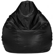 Deals, Discounts & Offers on Furniture - Mellifluous Leatherette Bean Bag Cover (Without Beans) (XL, Black)