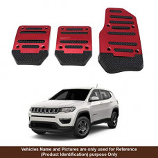Deals, Discounts & Offers on  - Oshotto 3 Pcs Non-Slip Manual CS-373 Car Pedals Kit Sports Pad Covers Set Compatible with Jeep Compass (Red)