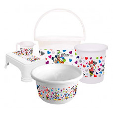 Deals, Discounts & Offers on  - Kuber Industries Disney Team Mickey Print 5 Piece Bathroom Set (White)-KUBMARTS15274 -HS_35_KUBMARTS17530