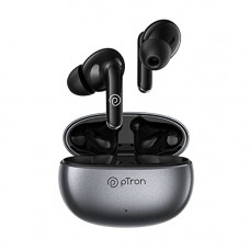 Deals, Discounts & Offers on Headphones - Newly Launched pTron Bassbuds Eon TWS Earbuds with ENC, 13mm Driver, Immersive Sound, BT 5.3 Wireless Headphone, Quick Pairing, Touch Control, TypeC Fast Charging, IPX4 & Voice Assistance (Grey/Black)