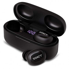 Deals, Discounts & Offers on Headphones - (Renewed) EDICT by Boat ETWS01 True Wireless Earbuds with Easy Tap Controls, Bluetooth V5.0, Up to 14H Playback with Case, Engaging Sound and Instant Voice Assistant(Black)