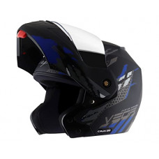 Deals, Discounts & Offers on  - Vega Crux Dx Flex Dull Black Blue Helmet with Clear Visor and Extra Mercury Visor-L