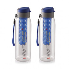Deals, Discounts & Offers on  - Cello Infuse Plastic Water Bottle Set, 800ml, Set of 2, Blue