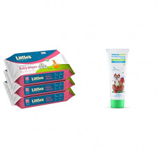 Deals, Discounts & Offers on Baby Care - Little's Soft Cleansing Baby Wipes with Aloe Vera, Jojoba Oil and Vitamin E (80 wipes) pack of 3 and Mamaearth 100% Natural Berry Blast Kids Toothpaste 50 Gm, Fluoride Free