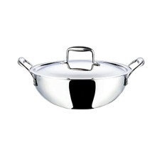 Deals, Discounts & Offers on Cookware - Vinod Platinum Triply Stainless Steel Extra Deep Kadai 3.3 LTR, Silver (Induction Friendly)