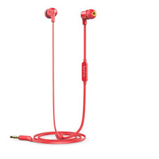 Deals, Discounts & Offers on Headphones - Infinity (JBL) Zip 100 Wired in Ear Earphones with Mic, Immersive Bass, One Button Multi-Function Remote, Tangle Free Flat Cable (Red)