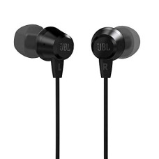 Deals, Discounts & Offers on Headphones - JBL C50HI, Wired in Ear Headphones with Mic, One Button Multi-Function Remote, Lightweight & Comfortable fit (Black)