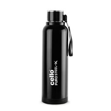 Deals, Discounts & Offers on  - Cello Puro Steel-X BenzStainless Steel Water Bottle with Inner Steel and Outer Plastic , 900 ml (Black)