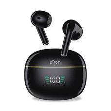 Deals, Discounts & Offers on Headphones - Newly Launched pTron Bassbuds Perl In-Ear TWS Earbuds with TruTalk ENC, Bluetooth 5.3 Wireless Headphone with Mic, Deep Bass, Low Latency, HD Stereo Call, Touch Control & Type-C Fast Charging (Black)