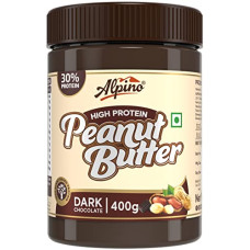 Deals, Discounts & Offers on  - Alpino High Protein Dark Chocolate Peanut Butter Smooth 400 G | 30 G Vegan Protein | 100% Plant Based, Peanut Butter Creamy | No Added Whey | Gluten-Free | Vegan