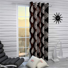 Deals, Discounts & Offers on  - Home Sizzler Polyester Window Curtain, Window - 5 Feet, Brown, Pack of 1