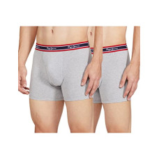 Deals, Discounts & Offers on Men - [Sizes 75 - 115 CM] Pepe Jeans Innerwear Men's Solid Cotton Antibacterial Trunks (Pack of 2)