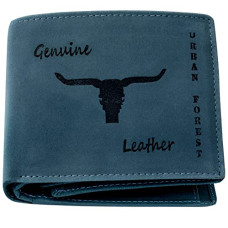 Deals, Discounts & Offers on Bags, Wallets & Belts - Urban Forest Montana Vintage Blue RFID Blocking Leather Wallet
