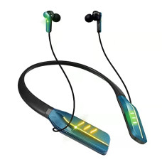 Deals, Discounts & Offers on Headphones - Noymi Bluetooth Neckband with 7 Color LED Lights Wirelss Earphones | Neckband Earphones with mic and Noise Cancellation | 20 Hours Playtime - 200 Hours Standby time | Waterproof Headphones