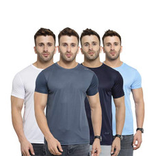 Deals, Discounts & Offers on Men - [Size L] AWG ALL WEATHER GEAR Men's Polyester Round Neck T-Shirts - Pack of 4