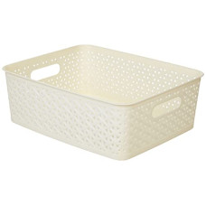 Deals, Discounts & Offers on  - ARISTO Plastic Storage Basket with Lid 8 LTR (33 x 26.5 x 11.5 cm)