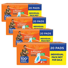 Deals, Discounts & Offers on Health & Personal Care - Whisper Choice Sanitary Pads For Women, Ultra XL 20 (Pack of 4) Napkins