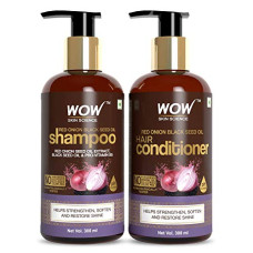 Deals, Discounts & Offers on Beauty Care - WOW Skin Science Onion Oil Shampoo & Conditioner Kit With Red Onion Seed Oil Extract, Black Seed Oil & Pro-Vitamin B5 (Shampoo + Conditioner), 600 ml