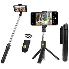 Deals, Discounts & Offers on Mobile Accessories - Bluetooth Extendable Wireless Ultra-Compact Selfie Stick with Remote and Tripod Stand