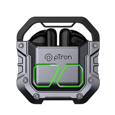 Deals, Discounts & Offers on Headphones - PTron Bassbuds Xtreme in Ear Bluetooth Truly Wireless in Ear Earbuds with mic, 32Hrs Playtime, BT5.3, 13mm Driver, Stereo Calls, DeepBass, Zany Case & Type-C Fast Charging (Grey/Black)