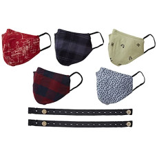 Deals, Discounts & Offers on  - Diverse Cotton Anti-Pollution Dust Unisex Fabric Face Mask- Free Size, Pack of 5, DCURM01FP05L38-124, Navy/Grey/Khaki/Black/Maroon, One Size