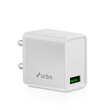 Deals, Discounts & Offers on Mobile Accessories - URBN 18W Qualcomm Certified Fast Charging Wall Adapter Quick Charge 3.0 Made in India Smart Charger Compatible with Android & iPhone (White)