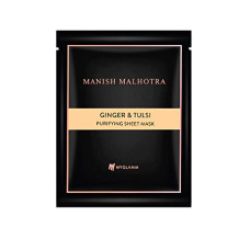 Deals, Discounts & Offers on Beauty Care - Myglamm Manish Malhotra Beauty Ginger & Tulsi Purifying Sheet Mask, 28gm | Protecting & Purifying Face Sheet Mask| | With Bamboo Fibers