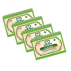 Deals, Discounts & Offers on Beauty Care - Khadi Aloevera Soap 125 gm (Pack of 4) by Parvati Gramodyog Herbal Products - Made in India