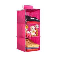 Deals, Discounts & Offers on  - PrettyKrafts Hanging 3 shelves wardrobe organiser - Pink