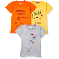 Deals, Discounts & Offers on  - [Size 3= 4Y] Gubbarey Girl's Regular Fit T-Shirt