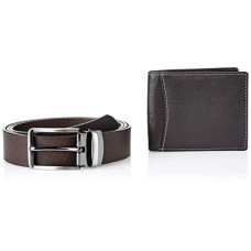 Deals, Discounts & Offers on Bags, Wallets & Belts - Amazon Brand - Solimo Genuine Leather Men's Wallet & Belt Combo set (100-39)