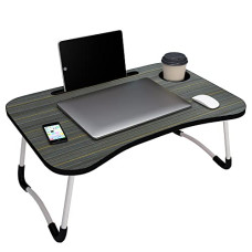 Deals, Discounts & Offers on Laptop Accessories - Story@Home Foldable Multifunction Laptop Study lapdesk with Cup Slot and Tablet/ipad/Notebook Holder Stand (Black & Brown)