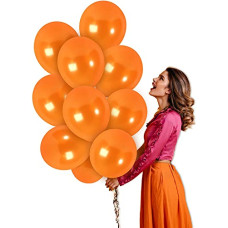 Deals, Discounts & Offers on  - Crackles Orange Metallic Balloons 50 PC