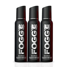 Deals, Discounts & Offers on Beauty Care - Fogg Marco Perfume Body Spray For Men (Black), Long Lasting, No Gas, Everyday Deodorant, 150ml Each (Pack of 3)