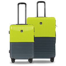 Deals, Discounts & Offers on  - Nasher Miles Istanbul Hard-Sided ABS and PC Luggage Set of 2 Lime Green & Olive Trolley Bags (65 & 75 cm)