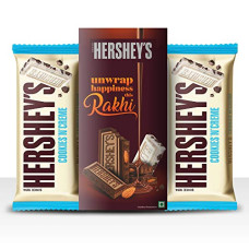 Deals, Discounts & Offers on  - Hershey's Bar - Rakhi Gift Pack Hershey's Bar - Rakhi Gift ( Cookies & Crme 100 gm Pack of 2 + Rakhi ), 2 x 100