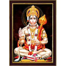 Deals, Discounts & Offers on  - SAF Lord Hanuman Ji Sparkle Coated Framed Home Decorative Gift Item Painting (13.25 inch x 9.25 inch) SANFR3299