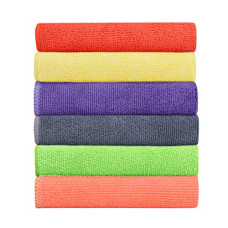 Deals, Discounts & Offers on Home Improvement - Bathla Spic & Span Multi Purpose Micro Fiber CleanPRPg Cloth - 340 GSM: 40cmx40cm (Pack of 6 - Purple + Grey + Fluorescent Green + Peach + Red + Lemon)