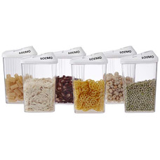 Deals, Discounts & Offers on  - Amazon Brand - Solimo Plastic Storage Container- 1100 ml, 6 Pieces, White