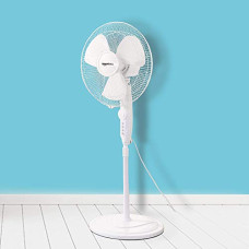 Deals, Discounts & Offers on  - AmazonBasics High Speed 55 Watt Oscillating Pedestal Fan, 400mm Sweep Length, White (Without Remote)