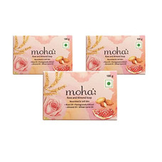 Deals, Discounts & Offers on Beauty Care - Moha: Rose and Almond Bath Soap | Bathing Soap For Face & Body | Unisex Bathing Bar (Pack of 3)